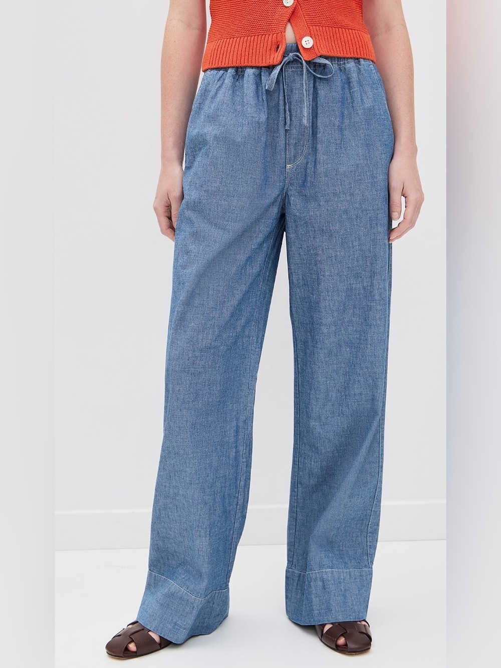Alex Mill Riley Pant in Chambray Rinse Wash Size Small